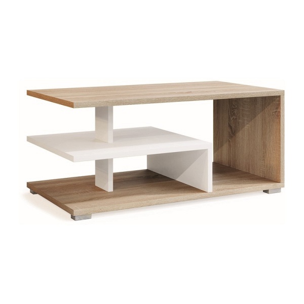 Ława CORA dąb sonoma / biały 90x50 - Signal